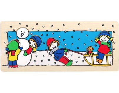 Bino Drevené puzzle štyri ročné obdobia