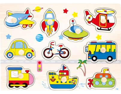 Bino Puzzle drevené Doprava 10 dielikov