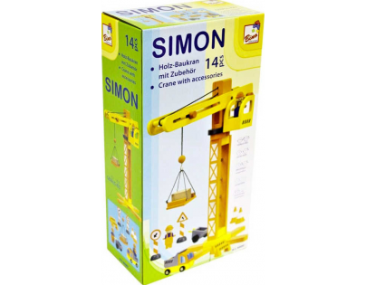 Bino Drevěný žeriav s príslušenstvom 14 ks - Poškodený obal