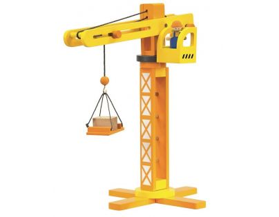 Bino Drevěný žeriav s príslušenstvom 14 ks - Poškodený obal