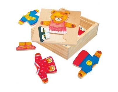 Bino 88048 - Puzzle - šatní skříň - medvědice
