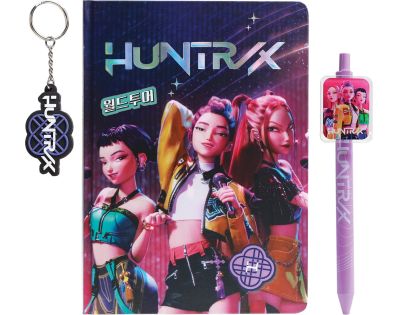Bluesky K-pop Demon Hunters Darčekový set (blok, pero, kľúčenka - Huntrix)