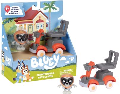 Bluey Babička Muffin a jej vozidlo Grannie mobile