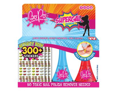 Bo-Po módne sada samolepky super holka, lak 2 ks