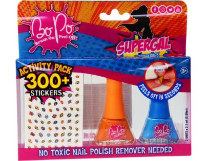 Bo-Po módne sada samolepky super holka, lak 2 ks