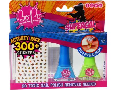 Bo-Po módne sada samolepky super holka, lak 2 ks