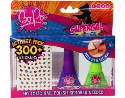 Bo-Po módne sada samolepky super holka, lak 2 ks