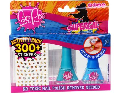 Bo-Po módne sada samolepky super holka, lak 2 ks