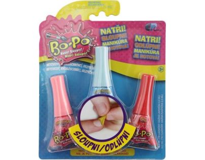 Bo Po Sada 3 Lak na nechty Svetlo ružová, svetlo modrá, červená