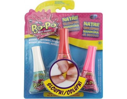 Bo-Po Sada 3 Lak na nechty Svetlo zelená, červená, tmavo ružová