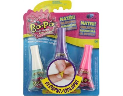 Bo-Po Sada 3 Lak na nechty Svetlo zelená, fialová, tmavo ružová