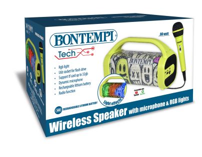 Bontempi Bezdrôtový reproduktor s dynamickým mikrofónom a svetelnými efektmi