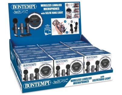 Bontempi Mini kruhové svetlo s dvoma bezdrôtovými klopovými mikrofónmi