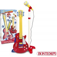 Bontempi Rocková kytara se stojanovým mikrofonem 22,5 x 22,5 x 112 cm - Poškodený obal