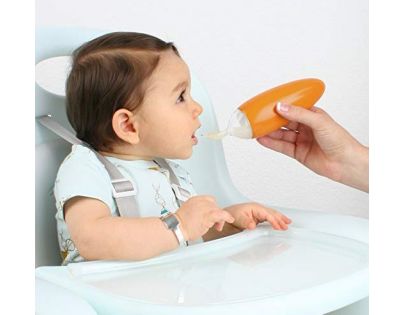 Boon Squirt Kŕmiaca lyžička s dávkovačom - oranžová