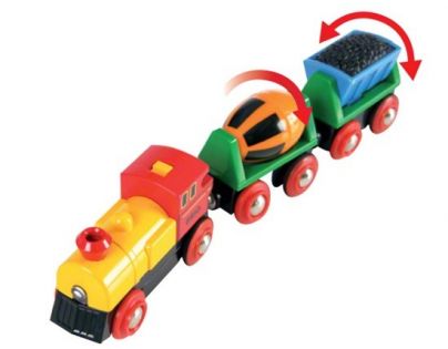 Brio Elektrická mašinka s vagóniky a svetlami