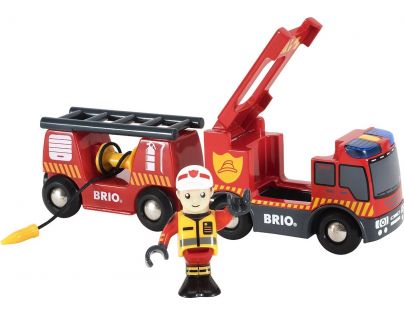 Brio Hasičské auto s vlekom a rebríkom