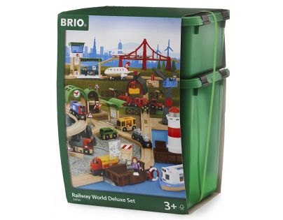 BRIO Vláčkodráha veľká s pristávacou rampou pre lietadlá