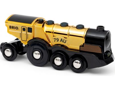 Brio World Mohutná zlatá akčná lokomotíva na batérie