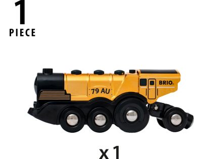Brio World Mohutná zlatá akčná lokomotíva na batérie