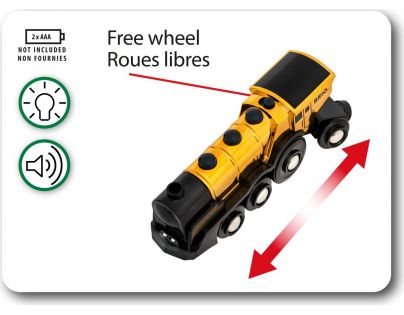 Brio World Mohutná zlatá akčná lokomotíva na batérie