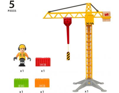 Brio World 33835 Svietiace stavebný žeriav