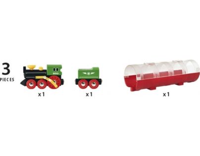 Brio World Tunel a parný vlak