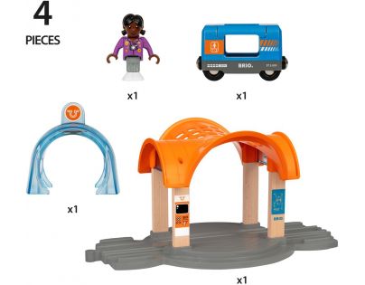 Brio World 33973 Smart Tech Sound Vlaková stanica s tunelom