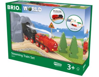 Brio World Vlaková sada s parnou lokomotívou na batérie