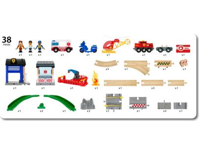 Brio World Vlaková sada záchranárskeho tímu