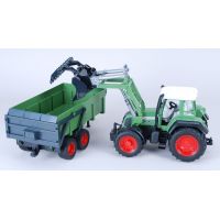 Bruder 01169 Traktor Fendt Favorit 926 s přívěsem a přední lžící 2