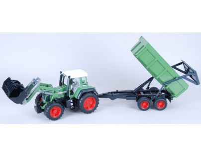 Bruder 01169 Traktor Fendt Favorit 926 s přívěsem a přední lžící