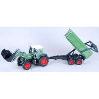Bruder 01169 Traktor Fendt Favorit 926 s přívěsem a přední lžící 3