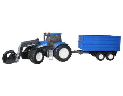 Bruder 1993 Traktor New Holland T8040 s vlekom a čelným nakladačom