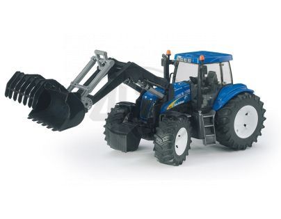 Bruder 1993 Traktor New Holland T8040 s vlekom a čelným nakladačom
