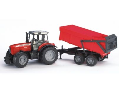Bruder 02045 Traktor Massey Ferguson 7480 a vlek