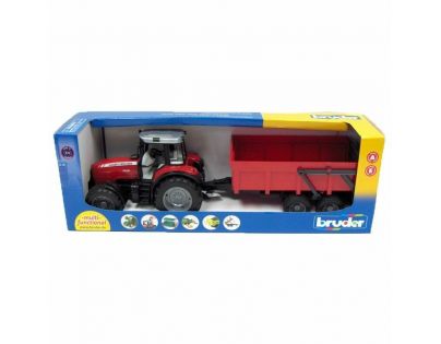Bruder 02045 Traktor Massey Ferguson 7480 a vlek