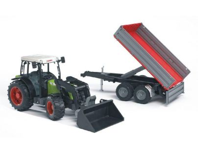 Bruder 02112 Traktor Claas Nectis s čelným nakladačom a vozom