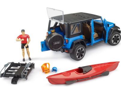 Bruder 02529 Jeep Wrangler RubiconUnlimited s kajakom a figúrkou - Poškodený obal