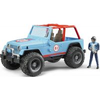 Bruder 2541 Jeep Wrangler Cross Country modrý s figúrkou jazdca