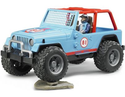 Bruder 2541 Jeep Wrangler Cross Country modrý s figúrkou jazdca