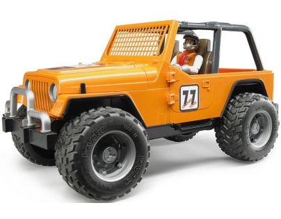 BrudER 2541 Jeep Cross Country oranžový s figurkou