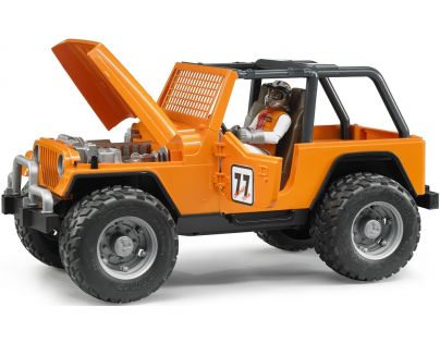 BrudER 2541 Jeep Cross Country oranžový s figurkou