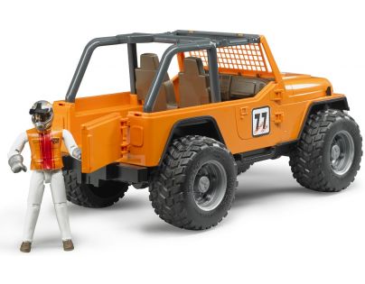 BrudER 2541 Jeep Cross Country oranžový s figurkou