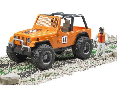 BrudER 2541 Jeep Cross Country oranžový s figurkou