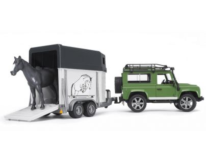 BRUDER 02592 Land Rover Přepravník na koně - II. jakost