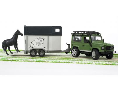 BRUDER 02592 Land Rover Přepravník na koně - II. jakost