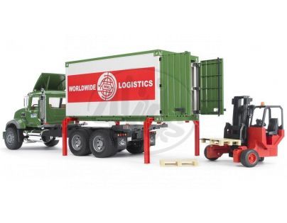 Bruder 02820 Nákladní auto Mack Granit kontejner a vozík