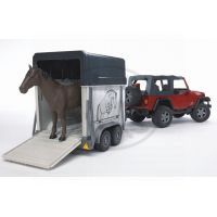 BRUDER 2921 Jeep Wrangler a príves s koňom 3