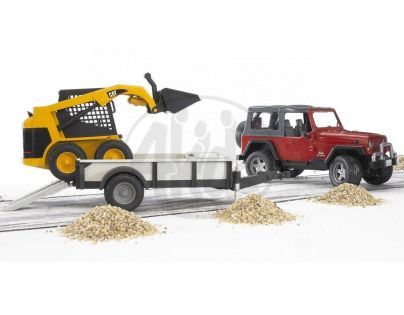 Bruder 2924 Jeep Wrangler s vozíkom a Bob Cate